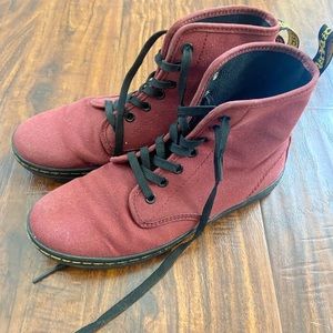 Size 7 Burgundy Canvas DR. Martens.